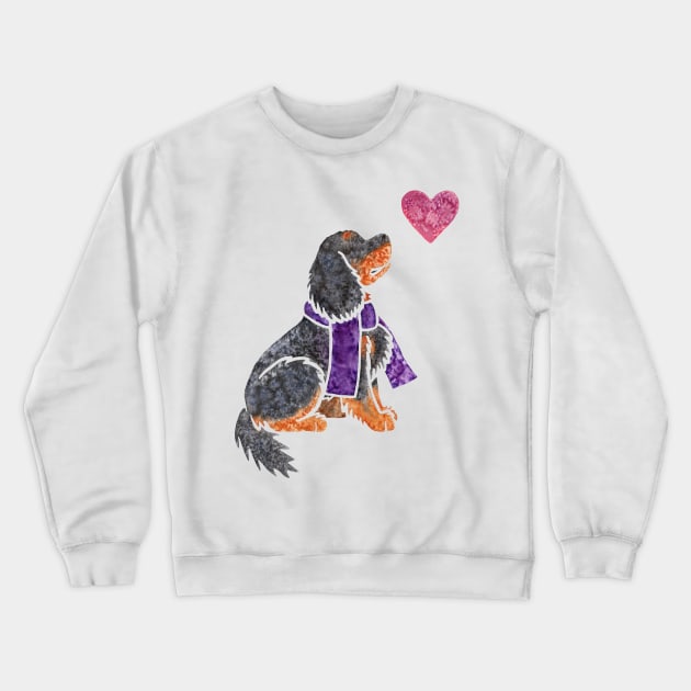 Watercolour Cavalier King Charles Spaniel Crewneck Sweatshirt by animalartbyjess